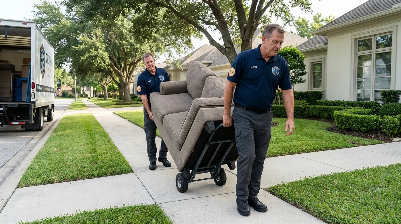 Local residential moving crew loading furniture in Dupree, SD